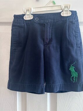 Polo by Ralph Lauren Navy Knit Shorts with Embroidered Logo